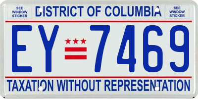 DC license plate EY7469