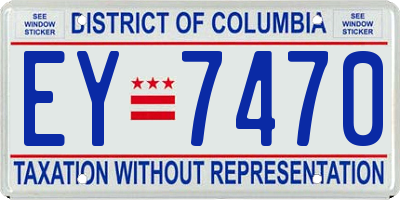 DC license plate EY7470