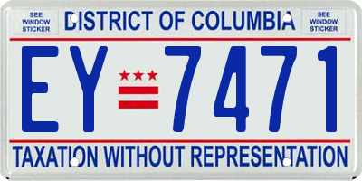 DC license plate EY7471