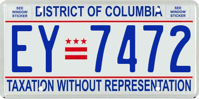 DC license plate EY7472