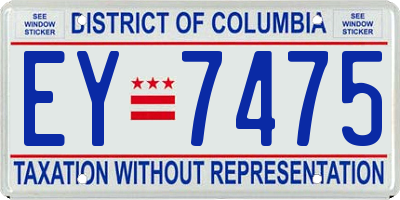 DC license plate EY7475