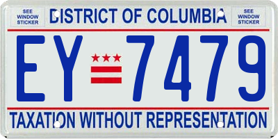 DC license plate EY7479