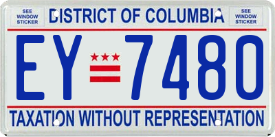 DC license plate EY7480