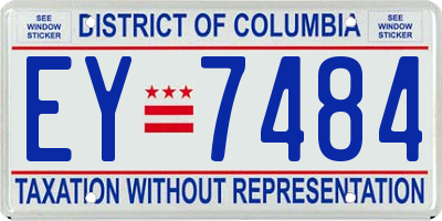 DC license plate EY7484