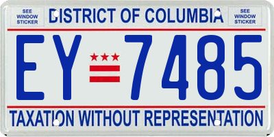 DC license plate EY7485