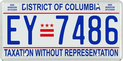 DC license plate EY7486