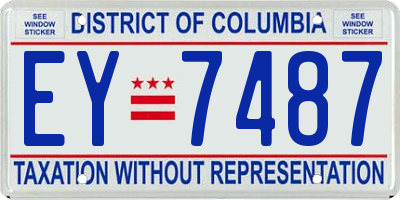 DC license plate EY7487