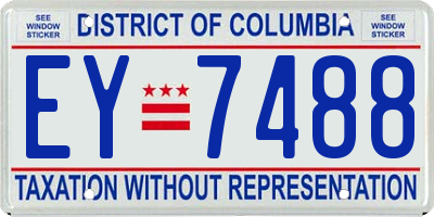 DC license plate EY7488