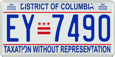 DC license plate EY7490