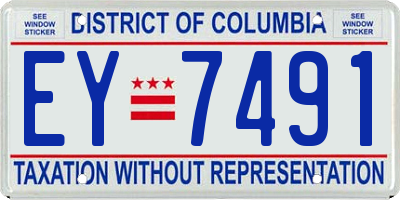 DC license plate EY7491