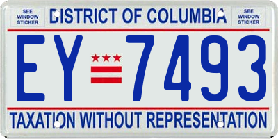 DC license plate EY7493