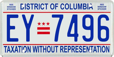 DC license plate EY7496