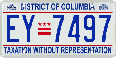 DC license plate EY7497