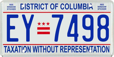 DC license plate EY7498