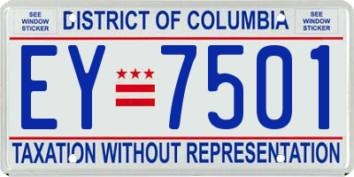 DC license plate EY7501