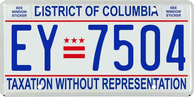 DC license plate EY7504