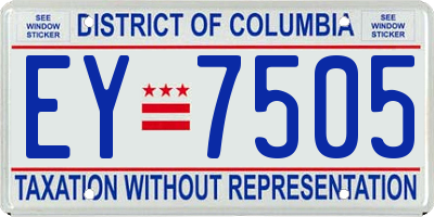 DC license plate EY7505