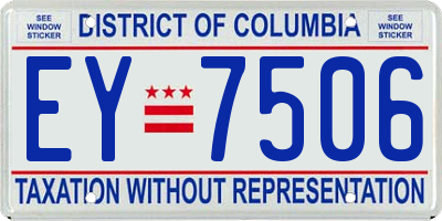 DC license plate EY7506