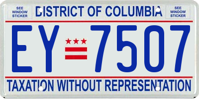 DC license plate EY7507