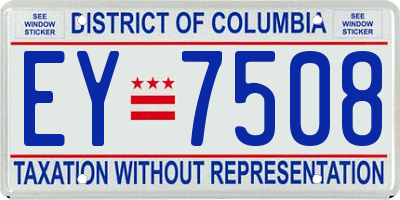 DC license plate EY7508