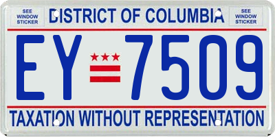 DC license plate EY7509