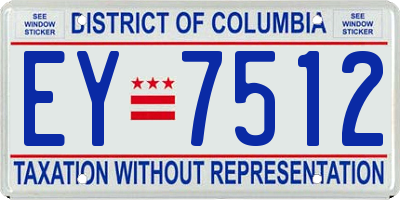 DC license plate EY7512