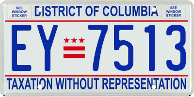 DC license plate EY7513