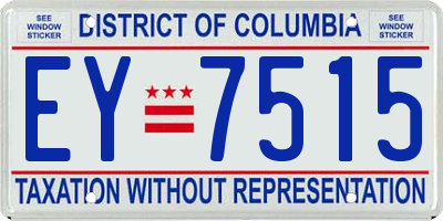 DC license plate EY7515