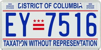 DC license plate EY7516