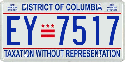 DC license plate EY7517