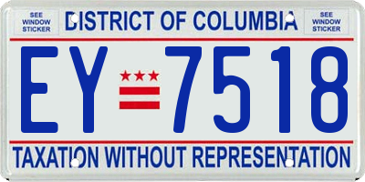 DC license plate EY7518