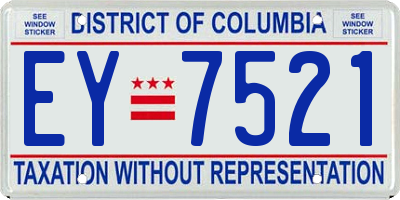 DC license plate EY7521