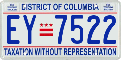 DC license plate EY7522