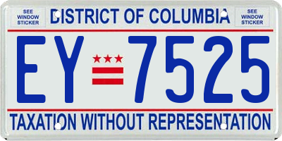 DC license plate EY7525