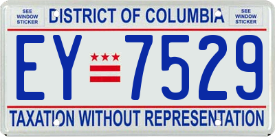 DC license plate EY7529