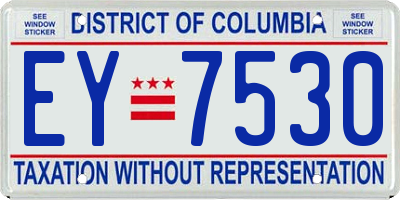 DC license plate EY7530