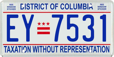 DC license plate EY7531