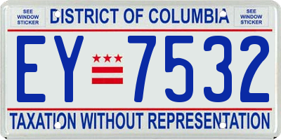 DC license plate EY7532