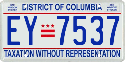 DC license plate EY7537