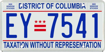 DC license plate EY7541