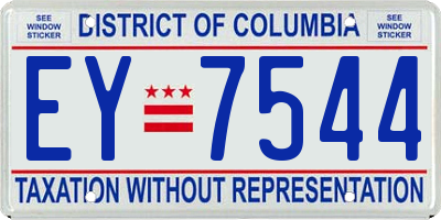 DC license plate EY7544