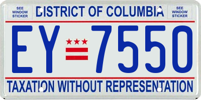 DC license plate EY7550