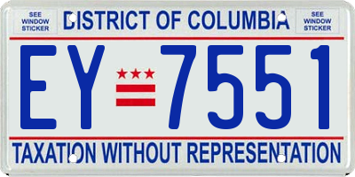 DC license plate EY7551