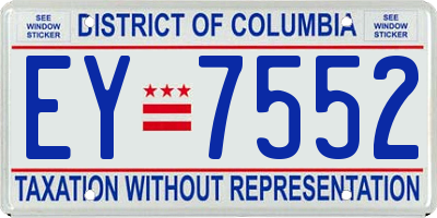 DC license plate EY7552