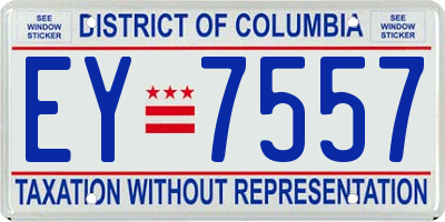 DC license plate EY7557