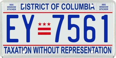 DC license plate EY7561