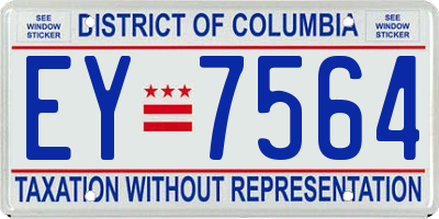 DC license plate EY7564