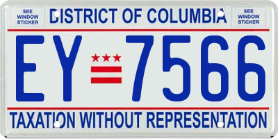 DC license plate EY7566