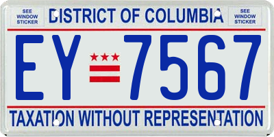 DC license plate EY7567