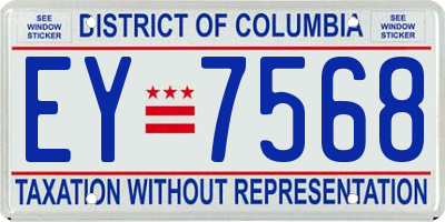 DC license plate EY7568